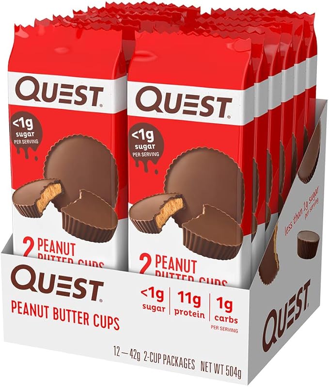 61nS1+tH7qL._AC_SX679_ Quest Nutrition Peanut Butter Cups, High Protein, Low Carb, Keto Friendly, 12 Count - Image 1