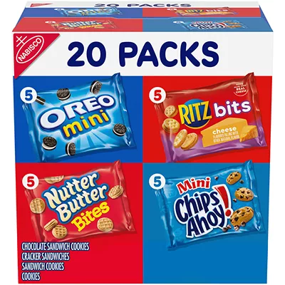 960127148 Nabisco Sweet Treats Cookie Variety Pack OREO, OREO Golden & CHIPS AHOY!, 20 Snack Packs - Image 1