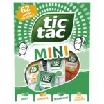 Tic Tac Mini Mints, Gift Box, Multipack with Mint, Spearmint, Orange and Passion Fruit, 62 Packs (3.4g each)