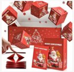 Surprise Gift Box Explosion, Merry Christmas Folding Bouncing Envelope, 2025 Newly Folding Pop-Up Explosion Box, Christmas & Birthday (Red-B-12PCS)