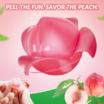 AMOS Peelerz Peach Lollies - Peelable Confectionery, Gluten-Free & Fat-Free Snack Sweets with Real Fruit Juice, 240g Box (Approx. 10 Packs) - Bulk Candy Snack for Parties, Christmas, Kids & Adults - Image 4