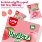AMOS Peelerz Peach Lollies - Peelable Confectionery, Gluten-Free & Fat-Free Snack Sweets with Real Fruit Juice, 240g Box (Approx. 10 Packs) - Bulk Candy Snack for Parties, Christmas, Kids & Adults - Image 7